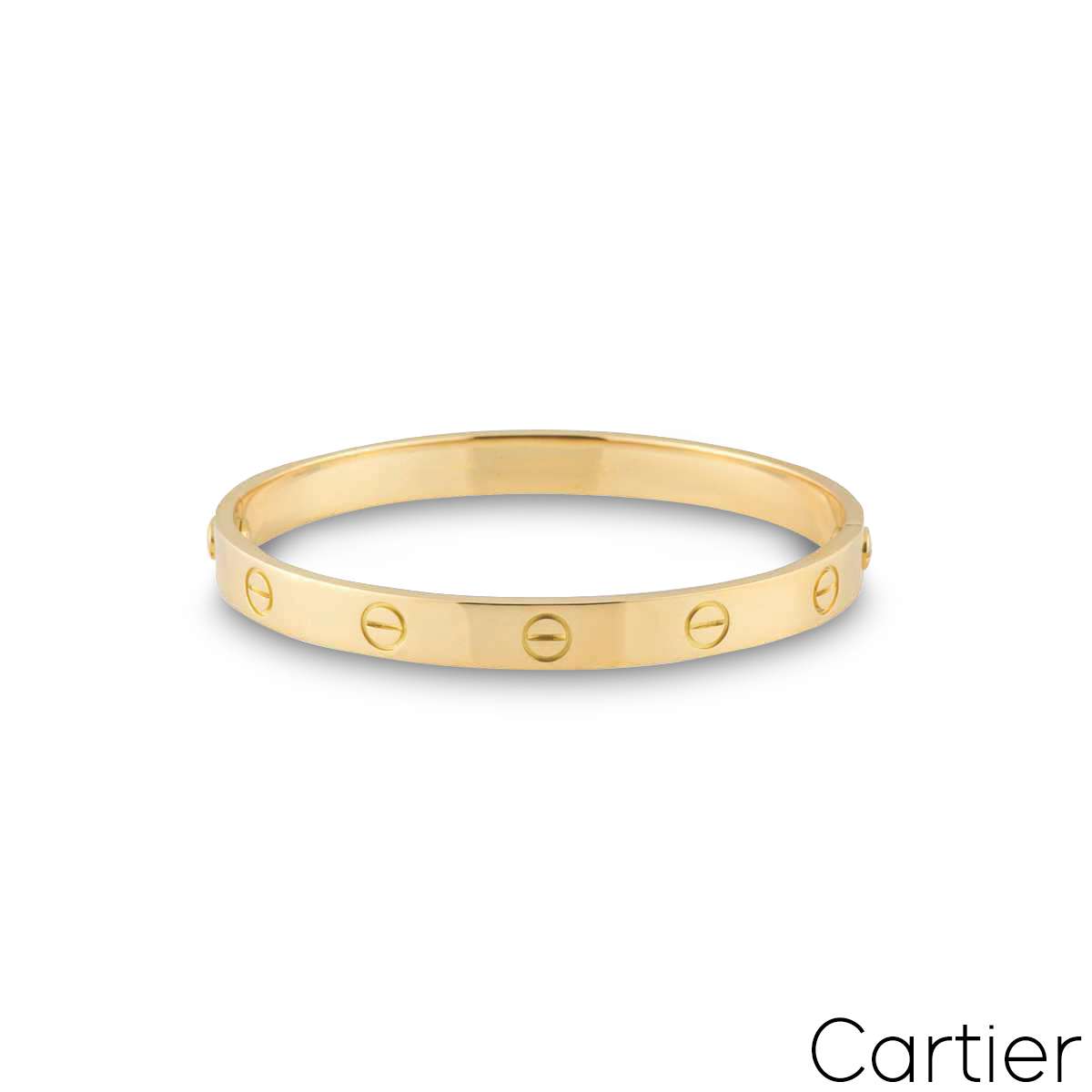 Cartier Yellow Gold Plain Love Bracelet Size 16 B6035516